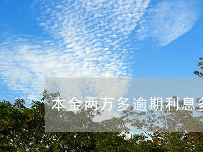 本金两万多逾期利息多少 本金两万多逾期利息多少