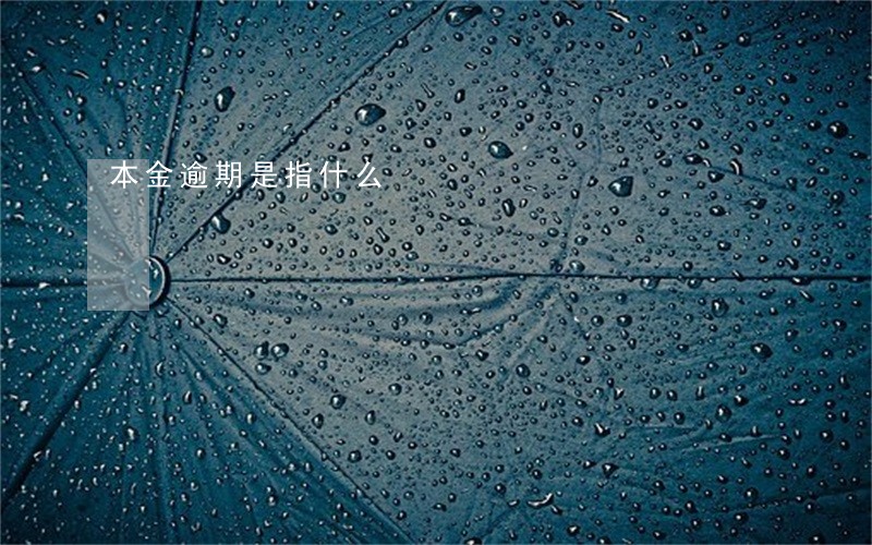 本金逾期是指什么 本金逾期是指什么