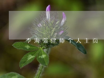 李海强律师个人主页 李海强律师个人主页