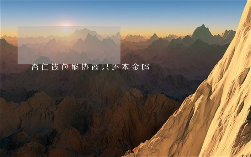 杏仁钱包能协商只还本金吗 杏仁钱包能协商只还本金吗