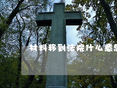 材料移到法院什么意思 材料移到法院什么意思