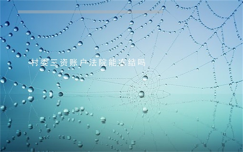 村委三资账户法院能冻结吗 村委三资账户法院能冻结吗