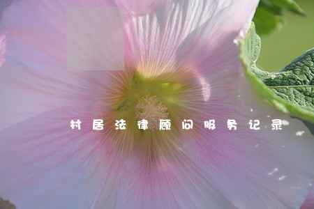 村居法律顾问服务记录