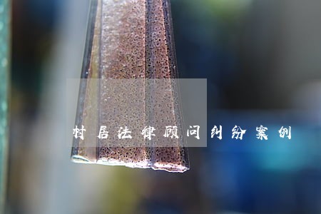 村居法律顾问纠纷案例 村居法律顾问纠纷案例
