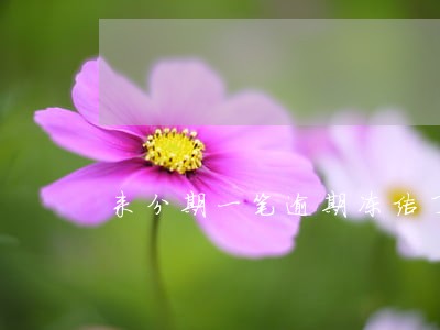 来分期一笔逾期冻结了是怎么回事 来分期一笔逾期冻结了是怎么回事