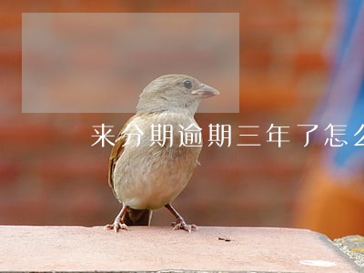 来分期逾期三年了怎么还 来分期逾期三年了怎么还
