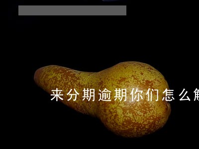 来分期逾期你们怎么解决的