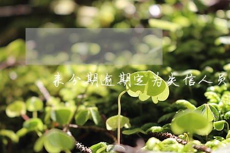 来分期逾期定为失信人员 来分期逾期定为失信人员