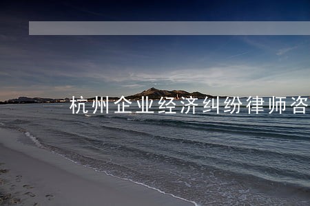 杭州企业经济纠纷律师咨询 杭州企业经济纠纷律师咨询