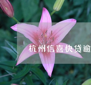 杭州信喜快贷逾期会怎么样 杭州信喜快贷逾期会怎么样
