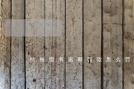 杭州借书逾期罚款怎么罚