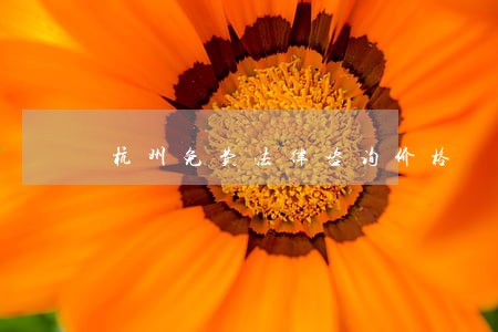杭州免费法律咨询价格 杭州免费法律咨询价格