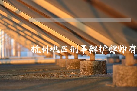 杭州地区刑事辩护律师有哪些
