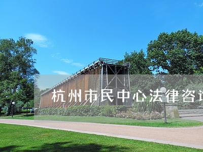 杭州市民中心法律咨询的人多么