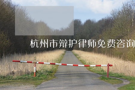 杭州市辩护律师免费咨询 杭州市辩护律师免费咨询