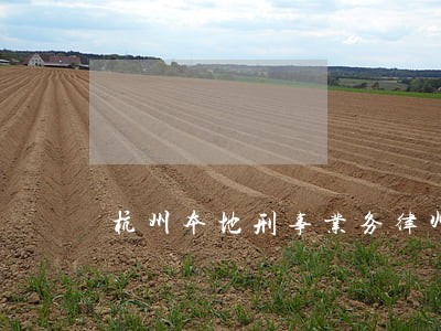 杭州本地刑事业务律师在线咨询 杭州本地刑事业务律师在线咨询