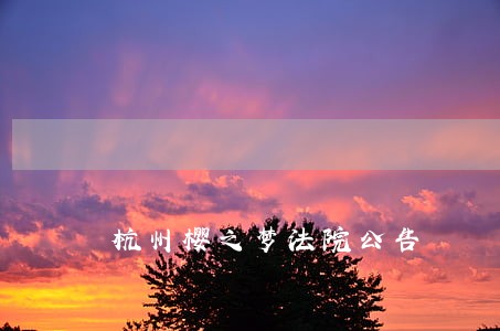 杭州樱之梦法院公告 杭州樱之梦法院公告