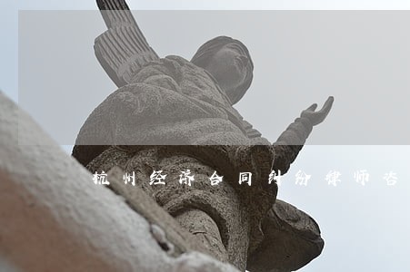 杭州经济合同纠纷律师咨询 杭州经济合同纠纷律师咨询