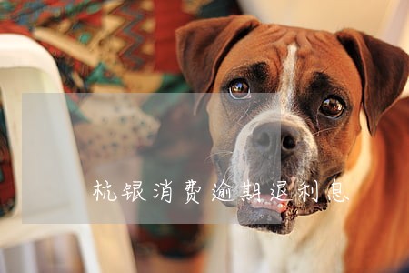 杭银消费逾期退利息 杭银消费逾期退利息