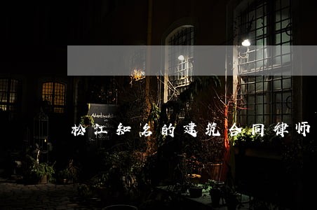 松江知名的建筑合同律师 松江知名的建筑合同律师