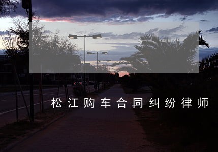 松江购车合同纠纷律师 松江购车合同纠纷律师