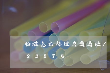 松滋怎么处理交通违法/2023020322875 松滋怎么处理交通违法/2023020322875