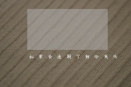 松紧贷逾期了能协商吗