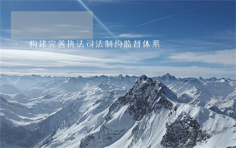 构建完善执法司法制约监督体系 构建完善执法司法制约监督体系