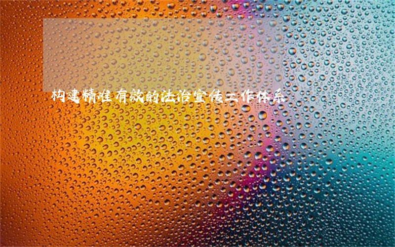 构建精准有效的法治宣传工作体系 构建精准有效的法治宣传工作体系