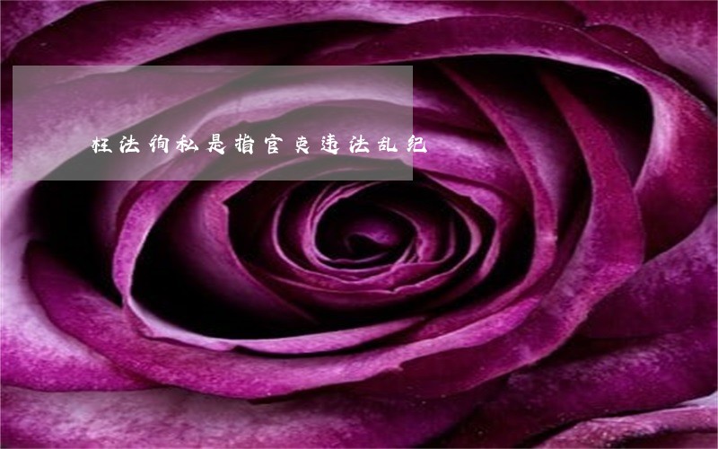枉法徇私是指官吏违法乱纪 枉法徇私是指官吏违法乱纪