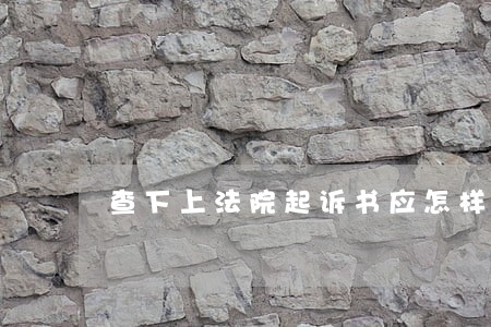 查下上法院起诉书应怎样写 查下上法院起诉书应怎样写