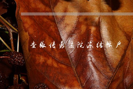 查张传勇法院冻结帐户 查张传勇法院冻结帐户