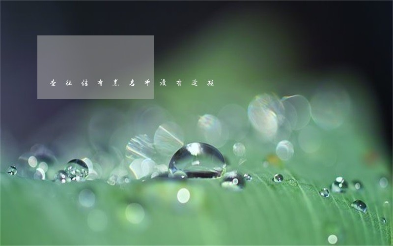 查征信有黑名单没有逾期
