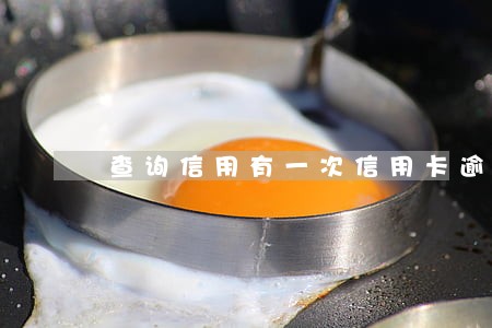 查询信用有一次信用卡逾期记录 查询信用有一次信用卡逾期记录