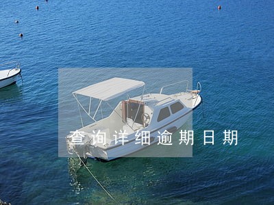 查询详细逾期日期 查询详细逾期日期