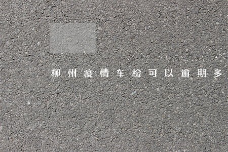 柳州疫情车检可以逾期多久