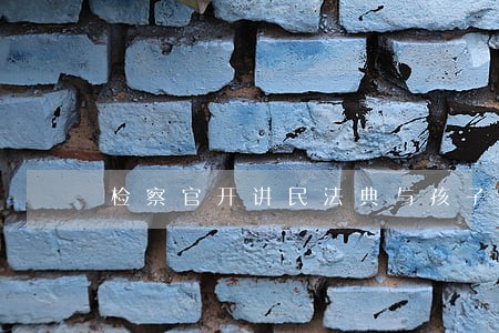 检察官开讲民法典与孩子权益保护 检察官开讲民法典与孩子权益保护