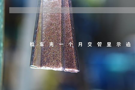 检车完一个月交管显示逾期 检车完一个月交管显示逾期