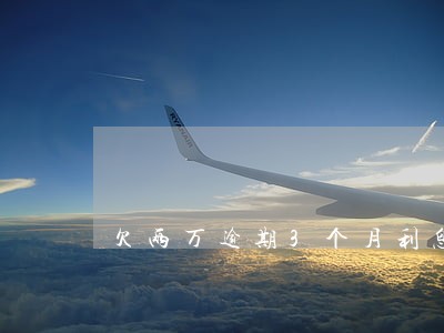 欠两万逾期3个月利息 欠两万逾期3个月利息