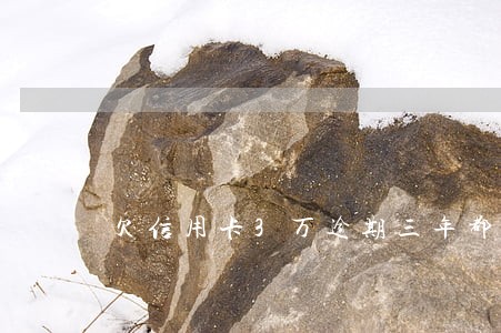 欠信用卡3万逾期三年都想死了
