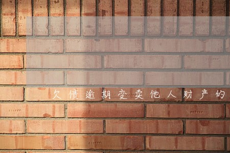 欠债逾期变卖他人财产的协议 欠债逾期变卖他人财产的协议