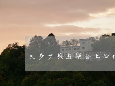欠多少钱逾期会上征信 欠多少钱逾期会上征信