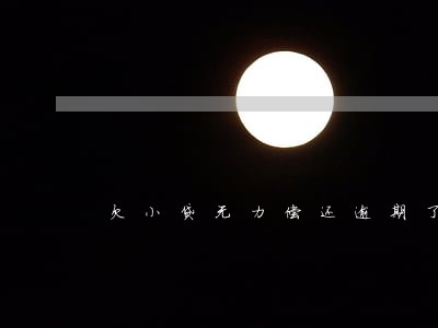 欠小贷无力偿还逾期了怎么办 欠小贷无力偿还逾期了怎么办
