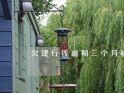欠建行钱逾期三个月被诉讼 欠建行钱逾期三个月被诉讼