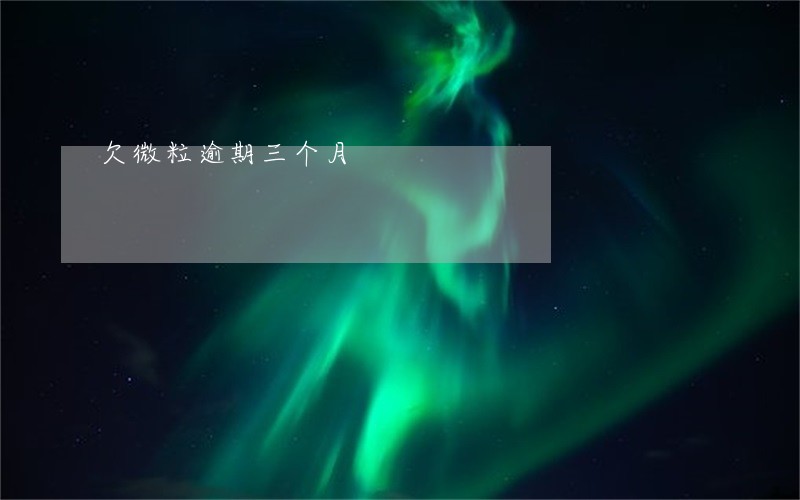 欠微粒逾期三个月 欠微粒逾期三个月