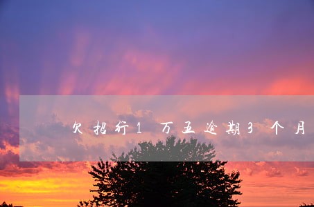 欠招行1万五逾期3个月了 欠招行1万五逾期3个月了