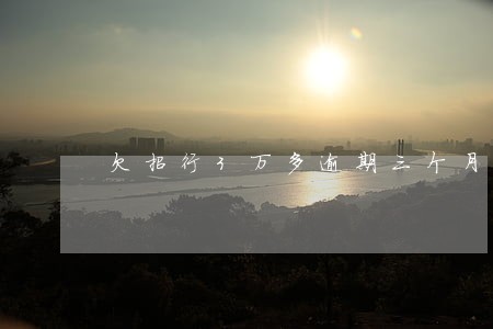 欠招行3万多逾期三个月 欠招行3万多逾期三个月