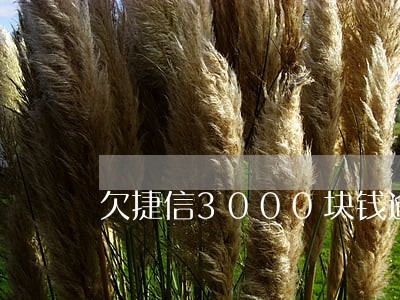 欠捷信3000块钱逾期三年 欠捷信3000块钱逾期三年