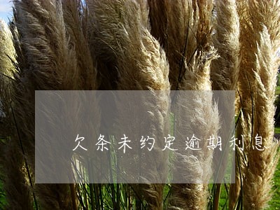 欠条未约定逾期利息 欠条未约定逾期利息