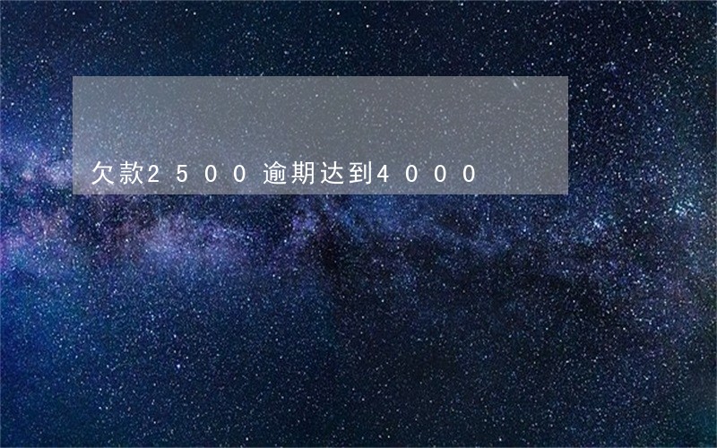 欠款2500逾期达到4000 欠款2500逾期达到4000